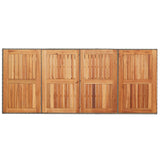 Garden Table with Acacia Wood Top Grey 190x80x75 cm Poly Rattan - Close-Up Angle