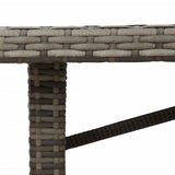 Garden Table with Acacia Wood Top Grey 190x80x75 cm Poly Rattan - Extra Image