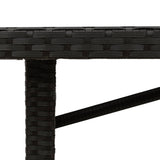 Garden Table with Glass Top Black 190x80x75 cm Poly Rattan - Extra Image