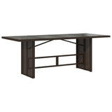 Garden Table with Glass Top Brown 190x80x75 cm Poly Rattan