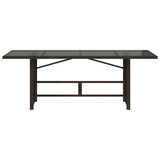 Garden Table with Glass Top Brown 190x80x75 cm Poly Rattan