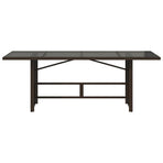 Garden Table with Glass Top Brown 190x80x75 cm Poly Rattan