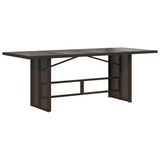 Garden Table with Glass Top Brown 190x80x75 cm Poly Rattan - Rear View