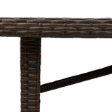 Garden Table with Glass Top Brown 190x80x75 cm Poly Rattan - Low Angle