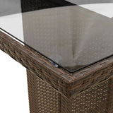 Garden Table with Glass Top Brown 190x80x75 cm Poly Rattan - Extra Image