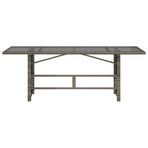 Garden Table with Glass Top Grey 190x80x75 cm Poly Rattan
