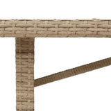 Garden Table with Glass Top Beige 190x80x75 cm Poly Rattan - Extra Image