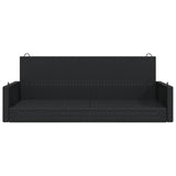Swing Bench Black 119x56x48 cm Poly Rattan - Top-Down View