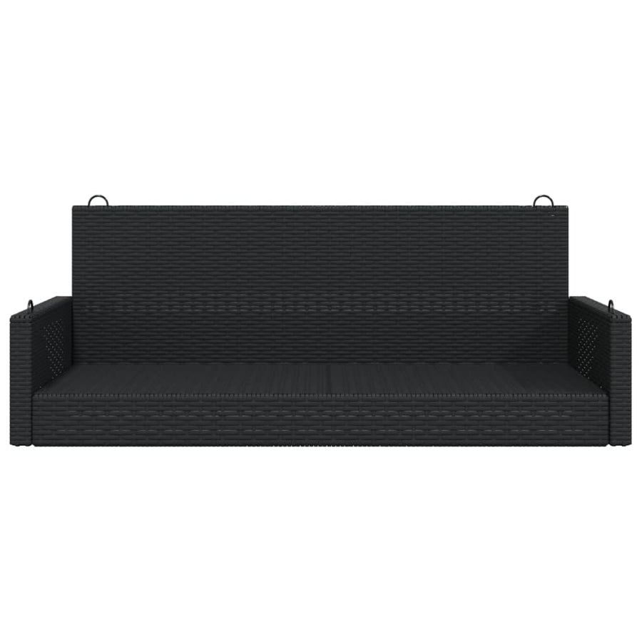 Swing Bench Black 119x56x48 cm Poly Rattan
