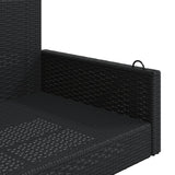 Swing Bench Black 119x56x48 cm Poly Rattan - Close-Up Angle
