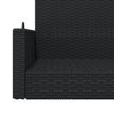 Swing Bench Black 119x56x48 cm Poly Rattan - Low Angle