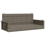 Swing Bench Grey 119x56x48 cm Poly Rattan - Front View