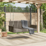 Swing Bench Grey 119x56x48 cm Poly Rattan - Side View
