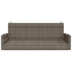 Swing Bench Grey 119x56x48 cm Poly Rattan