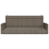 Swing Bench Grey 119x56x48 cm Poly Rattan - Top-Down View