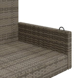 Swing Bench Grey 119x56x48 cm Poly Rattan - Close-Up Angle