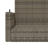 Swing Bench Grey 119x56x48 cm Poly Rattan - Low Angle