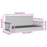Swing Bench Grey 119x56x48 cm Poly Rattan