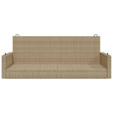 Swing Bench Beige 119x56x48 cm Poly Rattan - Top-Down View
