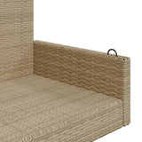 Swing Bench Beige 119x56x48 cm Poly Rattan - Close-Up Angle
