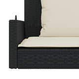 Swing Bench with Cushions Black 119x56x48 cm Poly Rattan