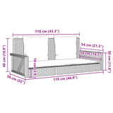 Swing Bench with Cushions Black 119x56x48 cm Poly Rattan