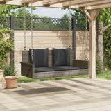 Swing Bench with Cushions Grey 119x56x48 cm Poly Rattan - Side View
