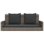 Swing Bench with Cushions Grey 119x56x48 cm Poly Rattan