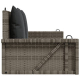 Swing Bench with Cushions Grey 119x56x48 cm Poly Rattan - 45-Degree Angle