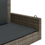 Swing Bench with Cushions Grey 119x56x48 cm Poly Rattan - Close-Up Angle