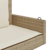 Swing Bench with Cushions Beige 119x56x48 cm Poly Rattan - Close-Up Angle