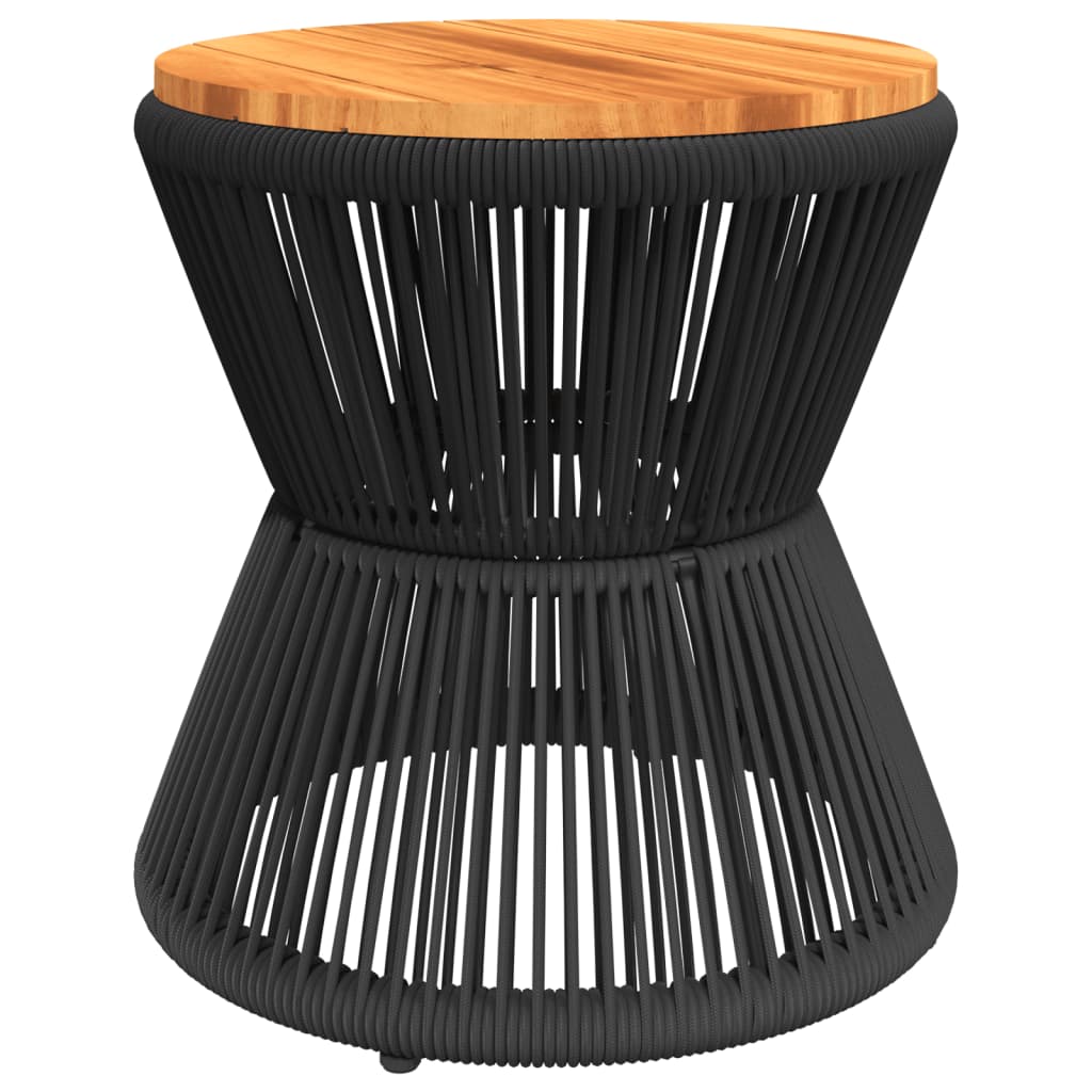 Coffee Table with Wire Base Black ?45x44 cm Solid Wood Acacia