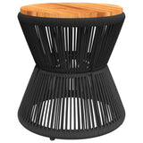 Coffee Table with Wire Base Black ?45x44 cm Solid Wood Acacia