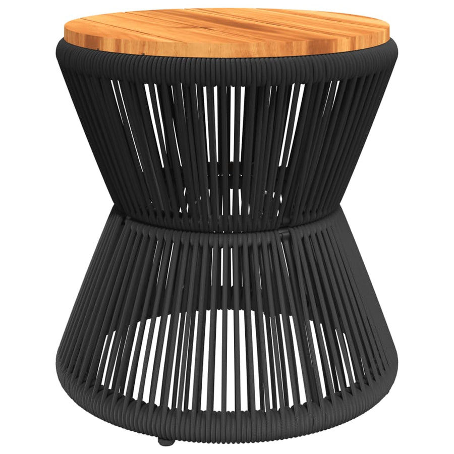 Coffee Table with Wire Base Black ?45x44 cm Solid Wood Acacia