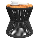 Coffee Table with Wire Base Black ?45x44 cm Solid Wood Acacia