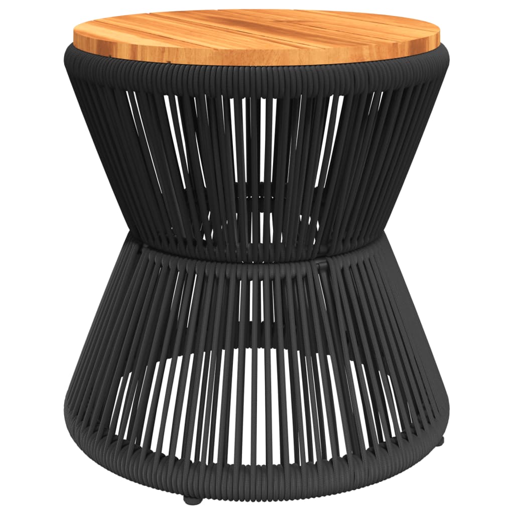 Coffee Table with Wire Base Black ?45x44 cm Solid Wood Acacia