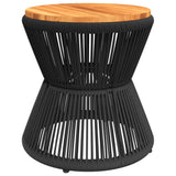 Coffee Table with Wire Base Black ?45x44 cm Solid Wood Acacia