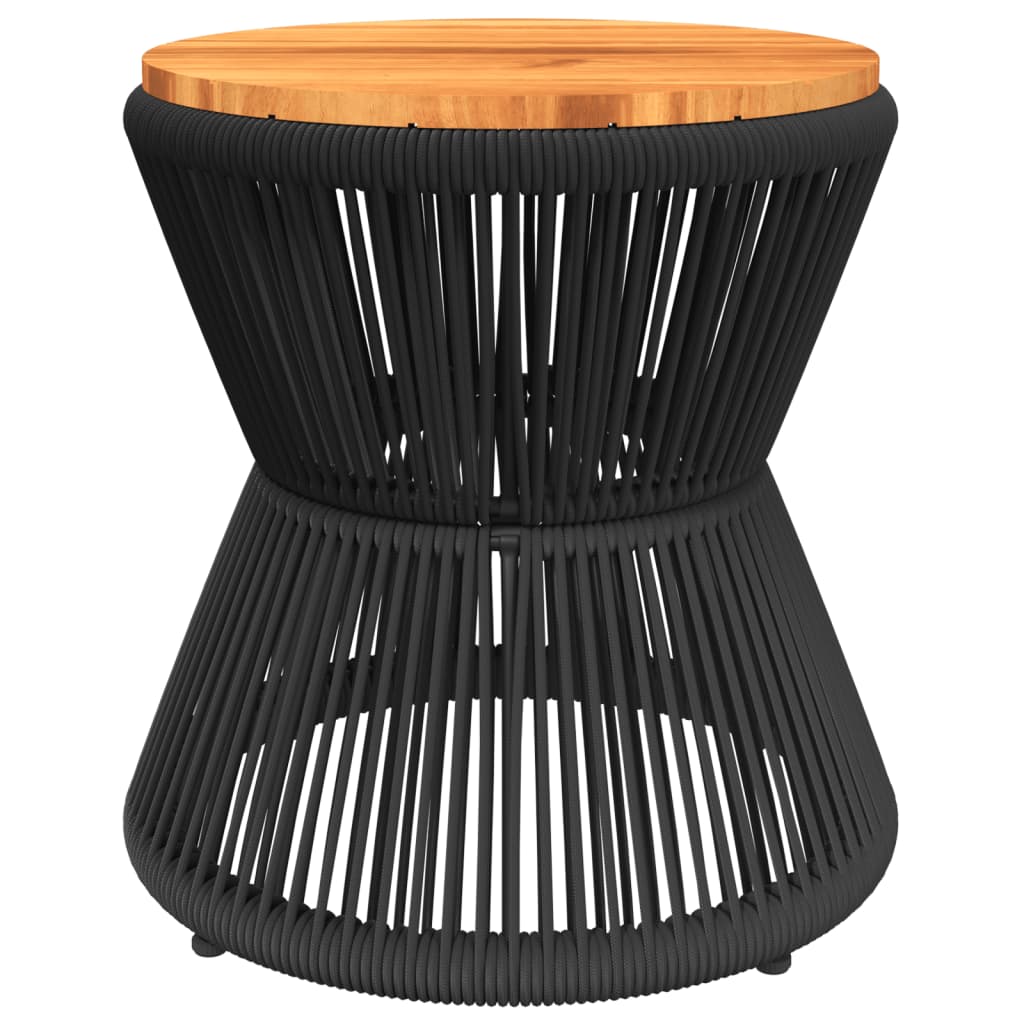 Coffee Table with Wire Base Black ?45x44 cm Solid Wood Acacia