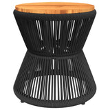 Coffee Table with Wire Base Black ?45x44 cm Solid Wood Acacia