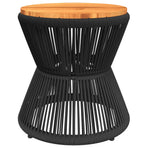 Coffee Table with Wire Base Black ?45x44 cm Solid Wood Acacia