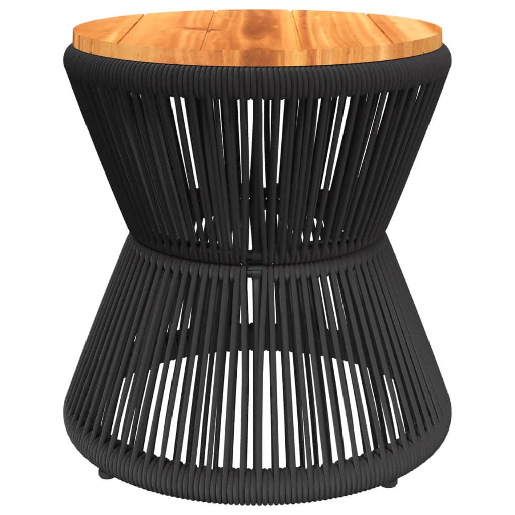 Coffee Table with Wire Base Black ?45x44 cm Solid Wood Acacia