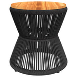 Coffee Table with Wire Base Black ?45x44 cm Solid Wood Acacia