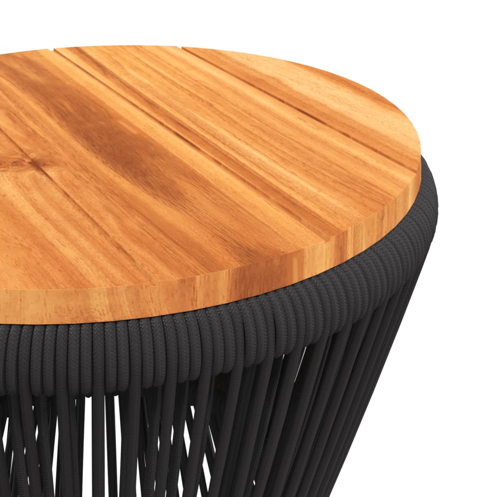 Coffee Table with Wire Base Black ?45x44 cm Solid Wood Acacia