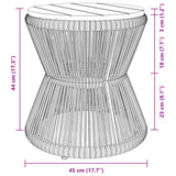 Coffee Table with Wire Base Black Ø 45x44 cm Solid Wood Acacia - Extra Image