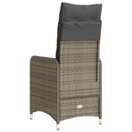 Reclining Garden Chairs 2 pcs with Cushions Grey Poly Rattan