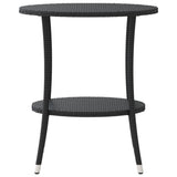 Reclining Garden Chairs 2 pcs with Table Black Poly Rattan