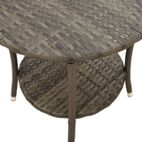 Reclining Garden Chairs 2 pcs with Table Grey Poly Rattan - Extra Image