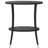 Reclining Garden Chairs 2 pcs with Table Black Poly Rattan
