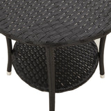Reclining Garden Chairs 2 pcs with Table Black Poly Rattan - Extra Image