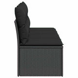 Garden Sofa with Cushions 4-Seater Black Poly Rattan - 45-Degree Angle